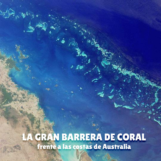 Imagen de satélite de la Gran Barrera de Coral - Wikimedia